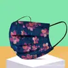 Máscara Descartável com Estampa Floral de Três Camadas, Proteção de Alto Padrão, Conforto Melt-Blown, À Prova de Vento e Mostra o Rosto, Estilo Pequeno para Adultos