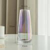 Jarrón de vidrio colorido galvanizado nórdico ins, arreglo floral simple, florero hidropónico, adornos de decoración de escritorio para sala de estar