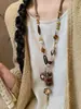 Colar Pingente Flor de Pérola Estilo Étnico Novo Estilo Chinês Nicho Versátil Corrente para Clavícula Moda Retrô Elegante Colar para Mulheres