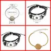 Placa Ligera Grabado Pulsera Tejida de Cuero DIY Base Redonda Pulsera Accesorios para Pulseras Pulsera de Botón