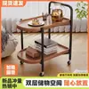 Carrito de Mesa de Centro Móvil, Mini Mesa para Sofá de Sala de Estar, Mesa con Ruedas y Estante de Almacenamiento para el Hogar, Carrito de Comedor Nórdico