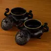 Quemador de Incienso Begonia de Latón, Quemador de Incienso de Tres Patas con Doble Asa, Quemador de Incienso para el Hogar, Artículo Decorativo para el Hogar