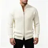 Nuevo cárdigan casual para hombre con cuello mao, nuevo cárdigan de moda, tejido de talla grande, ropa exterior para hombre, 2026