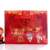 Toalla grande roja de agradecimiento de boda, algodón puro de boda, boda, boda, toalla facial de algodón para la pareja de bodas, caja de regalo individual y doble