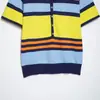 Roupas femininas transfronteiriças 2026 novo estilo gola colorida listrada moda versátil manga curta tricô top 3653015 cor