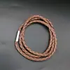 Pulsera de cuerda de cuero para comercio exterior europeo y americano, simple, con múltiples vueltas, hebilla de enchufe, pulsera tejida de cuerda de cuero, venta al por mayor
