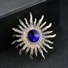 Broche de Girassol com Cristal de Diamante Dourado Moda de Luxo de Alta Qualidade Acessórios de Pin para Lapela de Terno Versátil