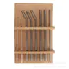En stock al por mayor 6+2 colores resistente a altas temperaturas Amazon juego de pajitas de vidrio rectas y acodadas para bebidas lácteas