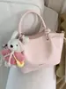 Bolsa Saco Estilo Doce Transfronteiriço Simples Versão Coreana Nicho Casual Versátil para o Dia a Dia Cor Sólida Bolsa de Mão com Toque de Luxo Bolsa Transversal