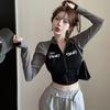 Amazon Dropshipping Transfronterizo Ajuste Delgado Puro Deseo Sexy Diseño Cremallera Chica Caliente Cárdigan Corto Top para Mujeres