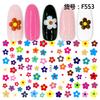 Adesivos de nail art de fonte transfronteiriça, adesivos 3D, papel pétalas, gato, pássaro, animal e planta para unhas, decalque de arte DIY, série F