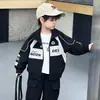 Jaqueta de Motociclista Masculina para Primavera e Outono Estilo Coreano Jaqueta Esportiva Cool Infantil Top Estiloso para Menino Comércio Exterior