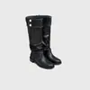 Edición Lan Gui~ Botas de Plataforma Fruncidas de Caña Alta de Moda para Mujer, Nuevas Botas de Plataforma Nicho Vintage de Verano, Botas Largas Hasta la Rodilla