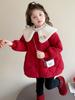 Casaco Infantil Transfronteiriço 2026 Inverno Nova Roupa Infantil Laço Bordado Jaqueta Acolchoada de Algodão Casaco Quente Infantil Tendência
