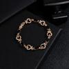 Pulsera de cadena tejida con garras de diamantes de imitación simples de origen transfronterizo, europea y americana, pulsera de vestir de alto rendimiento que combina con todo, pulsera de diamantes completa.