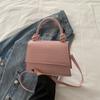 Bolso de Mano Cuadrado Pequeño Sencillo con Patrón de Cocodrilo para Mujer Nueva Moda Primavera y Verano 2025 Bolso Cruzado de Hombro Casual de Moda con Textura