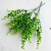 Planta verde artificial 5 horquillas eucalipto manojo Nordic flor de plástico casa boda decoración accesorios planta verde artificial manojo