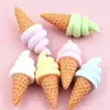 Cono de Helado 3D Simulación DIY Comida Miniatura Juguete Decoración Casa de Muñecas Colgante de Resina Materiales Hechos a Mano