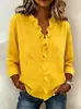 2026 Sitio Web Independiente Transfronterizo Primavera y Otoño Nuevo Europeo y Americano Camisa Elegante Francesa con Volantes y Cuello en V Top Elegante para Mujer