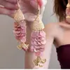 Pendientes Exagerados de Pez Koi Rosa de Nueva Colección Primavera, Accesorios de Nicho Dulces y Elegantes con un Toque de Lujo