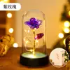Regalo de San Valentín Flor Colorida de Lámina de Oro de 24K Oro Imitación Transfronterizo Rosa Eterna Iluminada Cúpula de Cristal Caja de Regalo