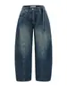 Pantalones de Mezclilla de Pierna Ancha con Cintura Media Curva, Diseño de Nicho Estilo Chica Picante Americana, Longitud al Suelo 2026 Nuevo Estilo Europeo y Americano