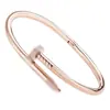 Pulsera de Acero de Titanio de Moda Oro K Sin Decoloración Estilo Clásico Cierre de Broche de Diamante en Cabeza y Cola Pulsera de Acero Inoxidable Artículo Popular Transfronterizo