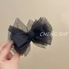 Pinza Banana Elegante de Malla a Cuadros con Lazo 2026 Nuevo Estilo para Cabello Grueso, Accesorio para el Cabello de Estilo Suave