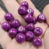 Contas Vintage com Padrão de Madeira Sugilita Imitação, Contas Soltas de Jade Imitação, Contas Cilindricas Roxas, Contas Espaçadoras, Contas para Pulseira e Colar DIY