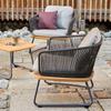 Sofá de Lazer Externo Nórdico Rattan Externo Madeira Maciça Madeira Sólida Mobília Combinada de Madeira-Rattan Teca para Jardim Varanda Impermeável