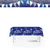 Em estoque suprimentos de decoração de festa com balões azuis louça descartável pratos de papel copos de papel bandeirinhas balões conjunto para evento de festa