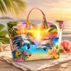 2026 Nuevo Sitio Independiente Transfronterizo Temu Bolso de Mano Impermeable PVC+Lona Portátil de Viaje Bolso de Hombro Bolso Tote