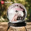 Impresión Plana Transfronteriza 2D Plano Rotación de 360 Grados Escena de Nieve Casa de Pingüinos Decoración de Escritorio Interior y Exterior Festival