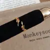 Anillo Abierto Rama de Flor de Zirconia de Colores Suave y Espiga de Trigo Estilo Francés, Anillo Único de Dedo Índice de Lujo Ligero con Diseño de Nicho