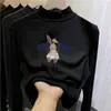 Roupa térmica infantil com forro de fleece, estilo outono e inverno, camiseta casual da moda de manga comprida com gola alta, perfeita para usar em camadas