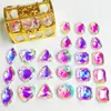 Juguetes de Piedras Preciosas para Niños Regalos Pequeños Diamante de Cristal Joyería para Niñas Accesorios DIY Piedras Preciosas Vidrio de Colores Rhinestones