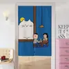 Cortina de Puerta de Dibujos Animados para Uso Doméstico, Cortina Divisoria de Dormitorio, Cortina Divisoria de Cocina y Baño, Cortina de Tela sin Taladro, Media Cortina