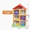Casa de juego cerdito juguete Villa infantil habitación de doble cara paraíso de coche deportivo paquete de páginas escritorio aula autobús escolar de cuatro puertos