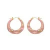 Pendientes de Círculo Irregular Esmaltados en Rosa Estilo Pintura al Óleo, Modernos, Dulces, de Alta Gama, Pendientes Geométricos para Mujer