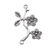 32x 24mm 1.5g plata antigua accesorios DIY flor colgante de flor conector