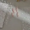 Novos Adesivos de Unha em Gel com Relevo Flor de Gelo Transparente, Adesivos de Florzinhas Pequenas Semitransparentes Flor de Cinco Pétalas com Brilho de Concha Etéreo