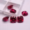 Gema Cuadrada de Corte Multifacético de 5A, Piedra Suelta Forma de Cojín 5 # Rubí Sintético para Incrustaciones de Joyería, Venta Directa del Fabricante de Wuzhou