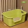 Caixa de Areia para Gatos Extra Grande, Vaso Sanitário para Gatos Anti-Respingo, Caixa de Areia para Gatos Aberta Gigante, Caixa de Areia para Gatos Gigante Extra Grande