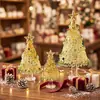 Conjunto de enfeites de árvore de Natal escovados transfronteiriços, artesanato em vidro de Zibo, presente de Natal, decoração de mesa atacado