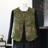 Novo conjunto de colete de cetim brocado estilo chinês para mães, novo conjunto de roupas de alta qualidade para mulheres de meia-idade, primavera e outono 2026