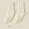 Calcetines de terciopelo de visón para mujer, otoño e invierno, cálidos, con forro polar, gruesos, peludos, en blanco y negro, para dormir con forma de luna.
