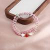 Nueva Pulsera de Estilo Chino Topacio Ágata Roja Ágata Verde Tianshan Cristal Fantasma Blanco Pulsera Doble Círculo Concha Flor Moda Combinable