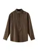 Camisa Masculina de Manga Longa com Mistura de Linho Lyocell de Alta Qualidade Primavera Outono Estilo Old Money Gola Lapela Camisa Casual Top Masculino