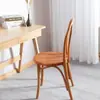 Cadeira de Jantar de Madeira Maciça Nórdica Sem Braços Cadeira com Encosto de Mobília Criativa Cadeira Individual Casual de Rattan