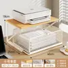 Estante de Armazenamento para Impressora Suporte de Mesa de Camada Dupla com Gaveta para Copiadora, Estante de Camadas para Armazenamento e Colocação de Arquivos para Mesa de Escritório